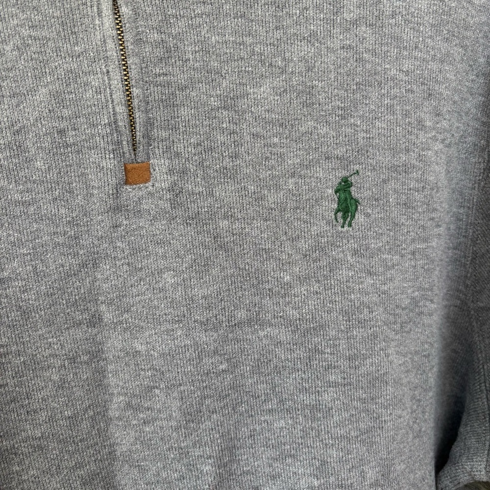 Polo Ralph Lauren Men’s M Light Gray 1/4-Zip 100% Cotton Lg Slv Top - Picture 5 of 10